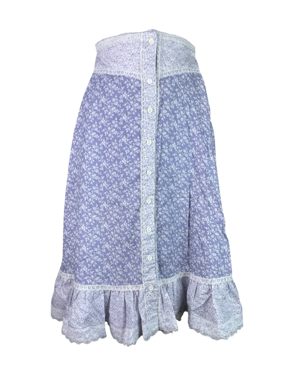 Vintage JCPenney Fashions Lilac Floral Skirt Button Front Women’s Size 5 - Picture 1 of 6